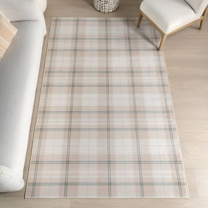 Nuloom Callipoe SplashGuard Rustic Machine Washable Area Rug - 3' x 5' - Beige - Rectangle