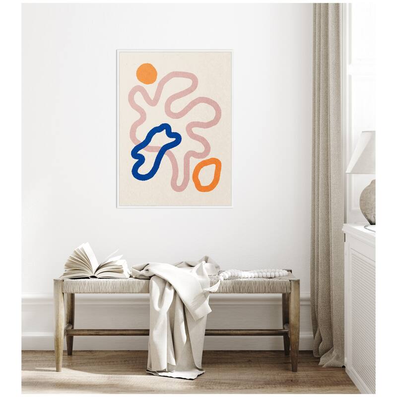 Kate and Laurel Sylvie Abstract Line Art Print 1 Framed Canvas by July Art Prints