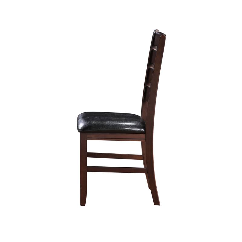 Urbana Black Synthetic Leather & Cherry Finish Side Chair (Set of 2)