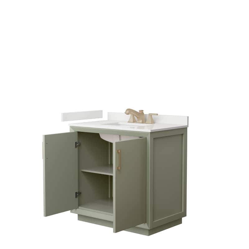 Strada 36-inch Single Vanity, Quartz Top