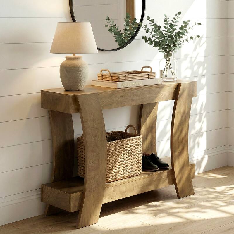 41.34" Farmhouse Console Table, Long Sofa Table Behind Couch