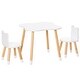 preview thumbnail 1 of 8, Wooden Kids Table and Chair Set Ideal for Arts, Meals, Homework, Cute Toddler Activity Table for Age 3 Years+ White