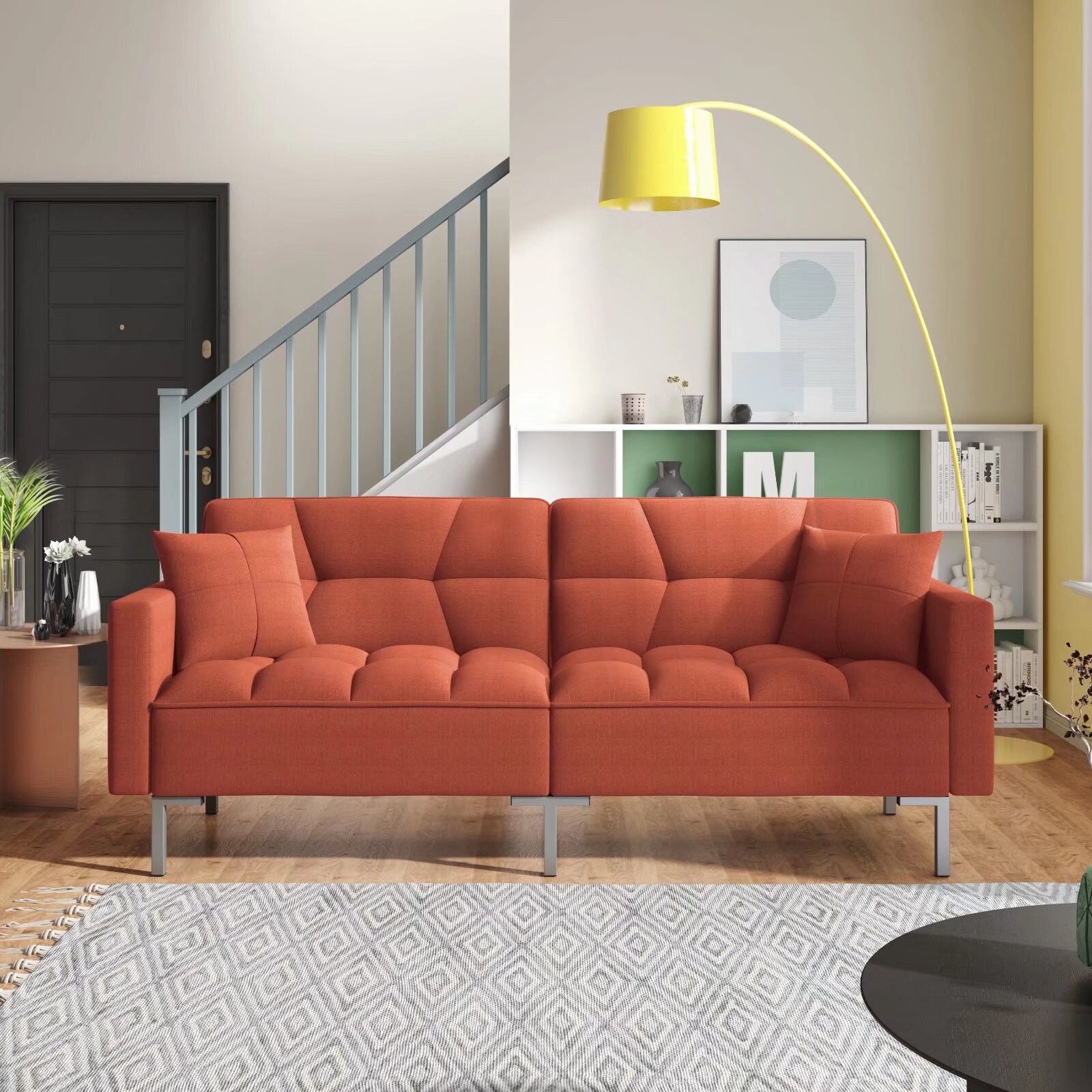 Modern Convertible Futon Sofa Bed Folding Sleeper Sofa Reclining