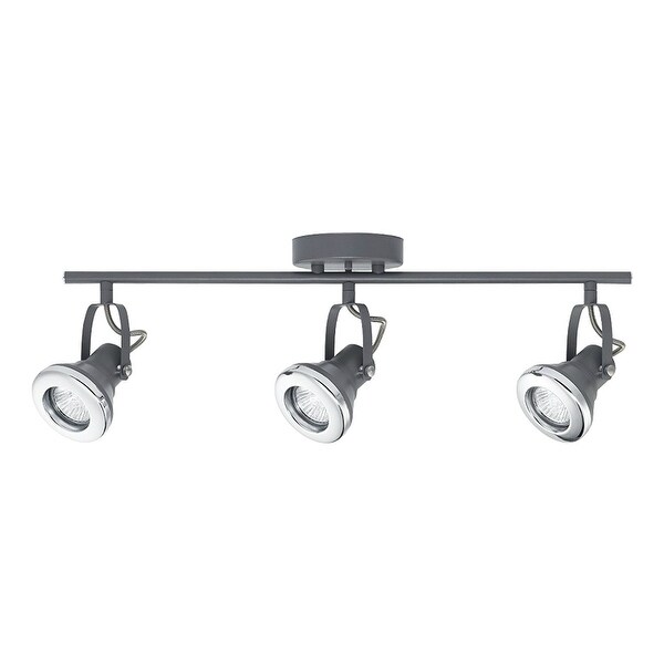 Globe 58857 Triple Light Gray Track Fixture with Chrome Accents