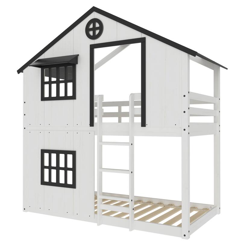 Modern Farmhouse Twin Over Twin Bunk Bed