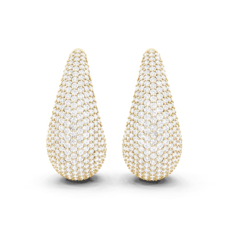 Auriya 14k Gold 10 1/10ctw Dome Fashion Lab Grown Diamond Earrings (F-G VS) - Yellow