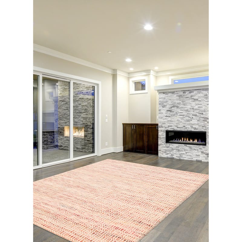 Nevada Cream, Red Kilim 5'3" x 7'7" - 5'3 x 7'7