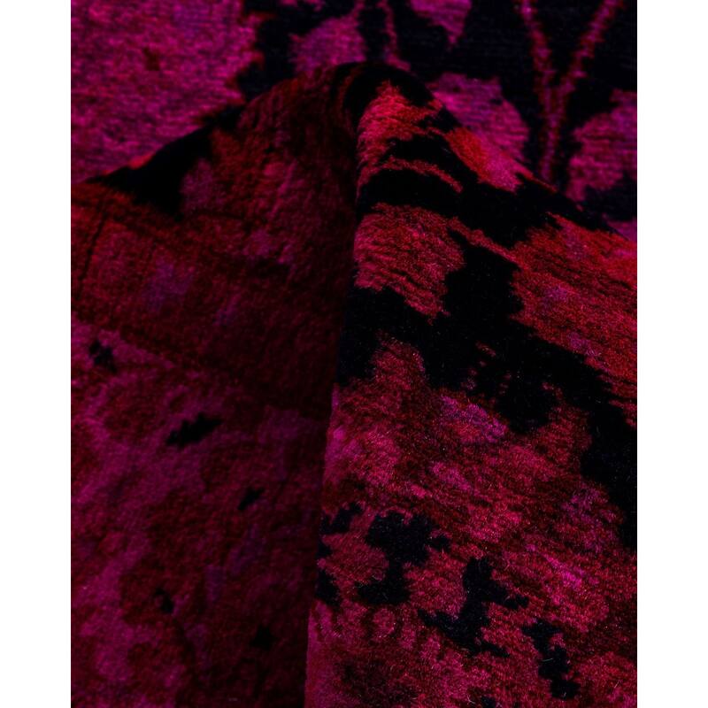 Contemporary Overdyed Wool Hand Knotted Runner - 3' 0" x 8' 6"