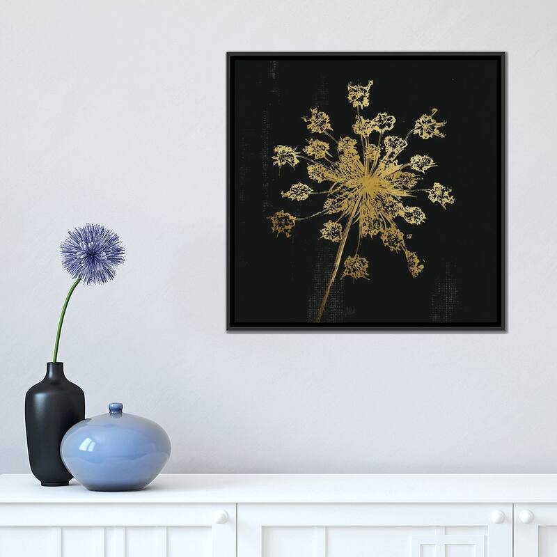 iCanvas "Lacy Gold I" by Nan Framed