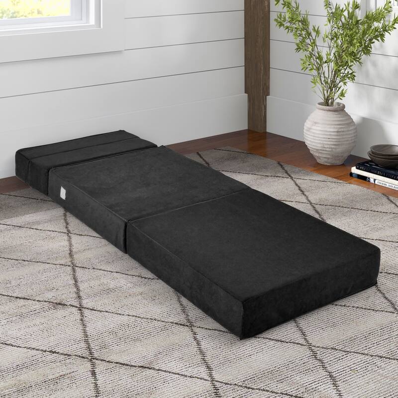 Costway Tri-Fold Fold Down Chair Flip Out Lounger Convertible Sleeper