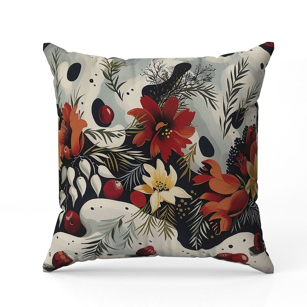 Charming Chronicles Indoor/Outdoor Reversible Throw Pillow Red and Black