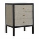 preview thumbnail 2 of 7, Artisan Furniture Solid Wood, Faux Leather Nightstand