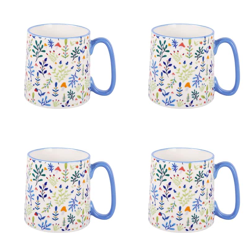 10 Strawberry Street Bella Flora Mugs, Set of 4
