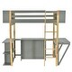 preview thumbnail 24 of 32, Twin Size Loft Bed with Built-in Storage Cabinet, Cubes & Foldable Desk, Solid Wood Loft Bed Frame for Kids Teens Adults