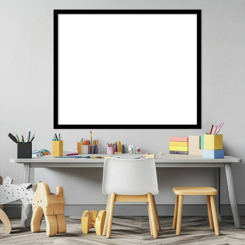 Amanti Art Jet Black Framed Dry Erase Magnetic Board