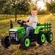 preview thumbnail 8 of 32, 12V Ride on Tractor with Trailer & Remote Control Speed Up to 5mph Green - 25W