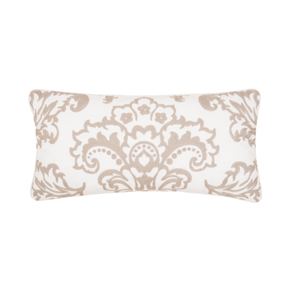 12" x 24" Rosamund Damask Chainstitch Throw Pillow