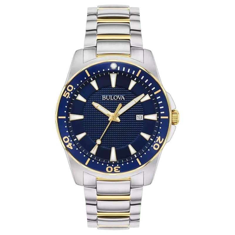Bulova Men's Classic Blue Dial Watch - 98B329 - White - One Size