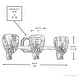preview thumbnail 6 of 5, French Country Crystal 3-light Bathroom Vanity Light by Urban Ambiance - 7-1/2"H x 23"W x 7"Dep