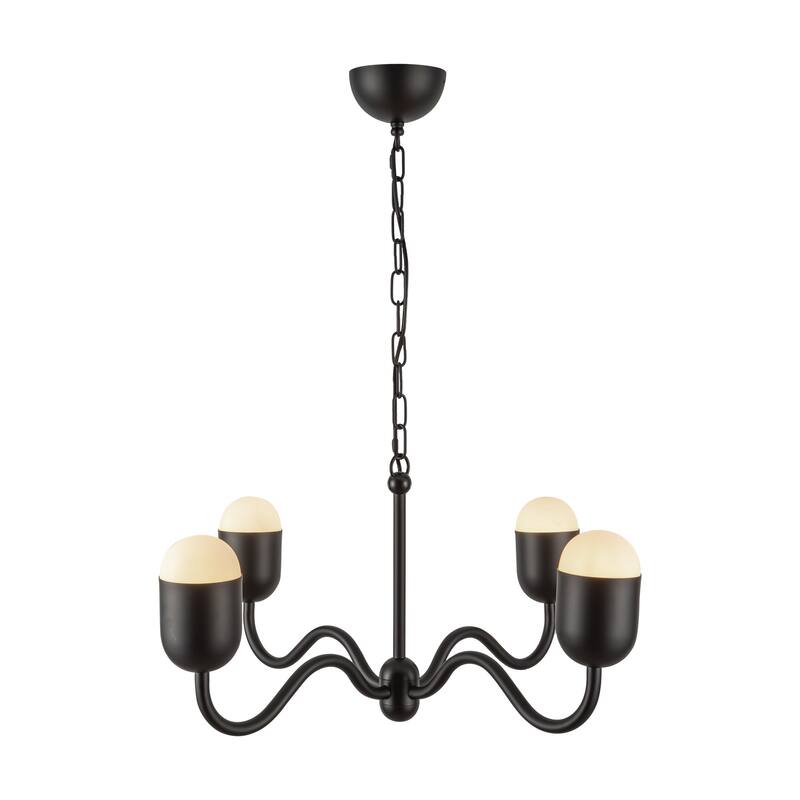 Alora Lighting CH558427 Effie 4 Light 27" Wide Chandelier with Frosted - Matte Black / Opal Glass