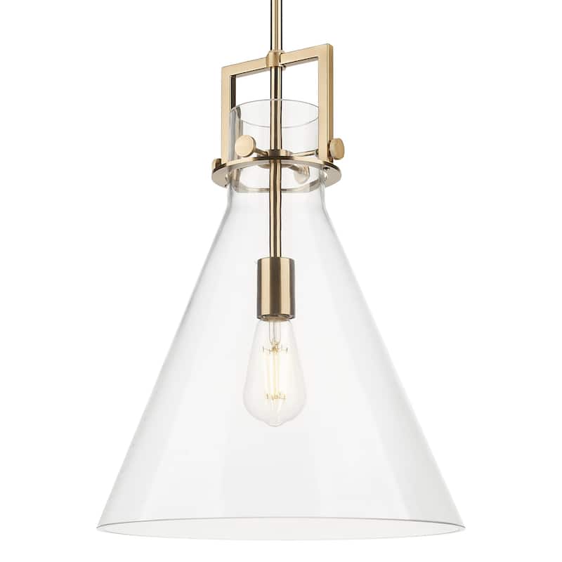 Innovations Lighting 411-1SL-G411-14CL Newton Cone 14" Wide Pendant - Champagne Bronze
