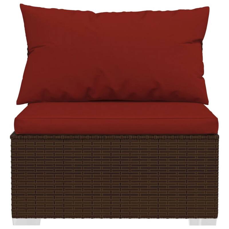 Joez 4pc Outdoor Modular Lounge Sofa Set, Coffee Table, Rattan, Red