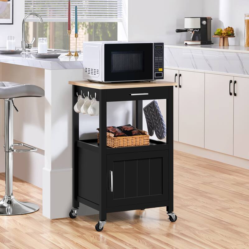 Yaheetech Rolling Kitchen Cart Storage Island Kitchen Cart