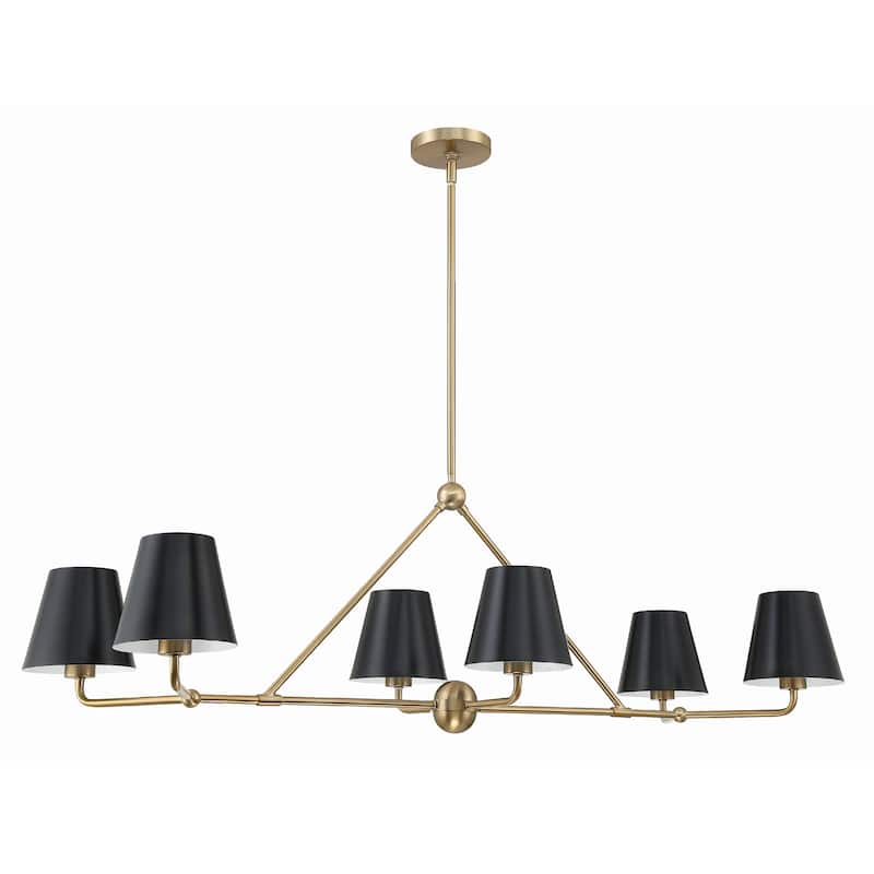 Xavier 6 Light Vibrant Gold Chandelier - 46"W x 14.75"H