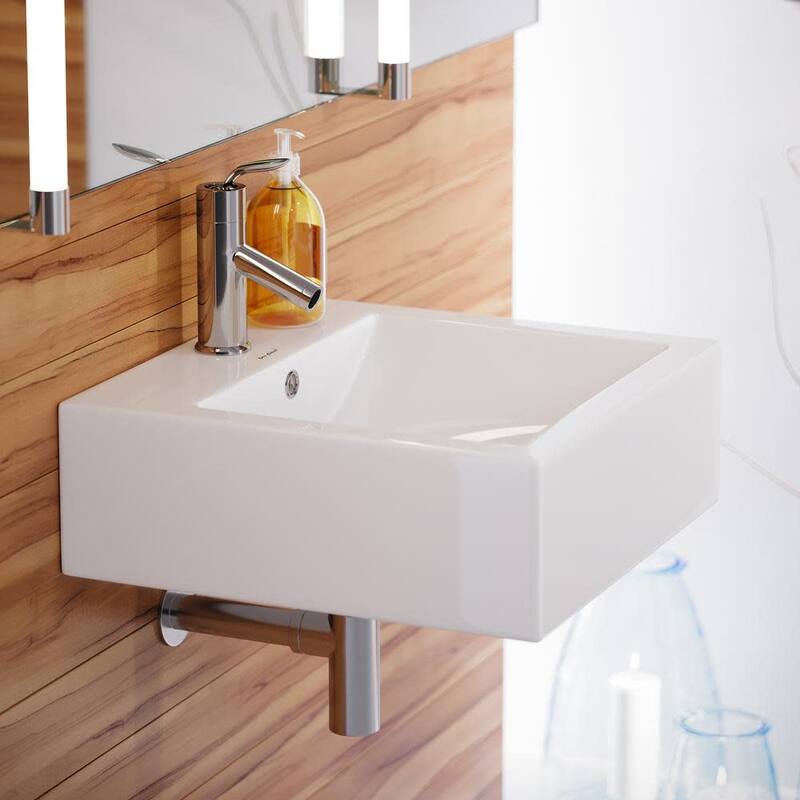 Swiss Madison Voltaire 17-11/16" Square Ceramic Vessel Bathroom Sink