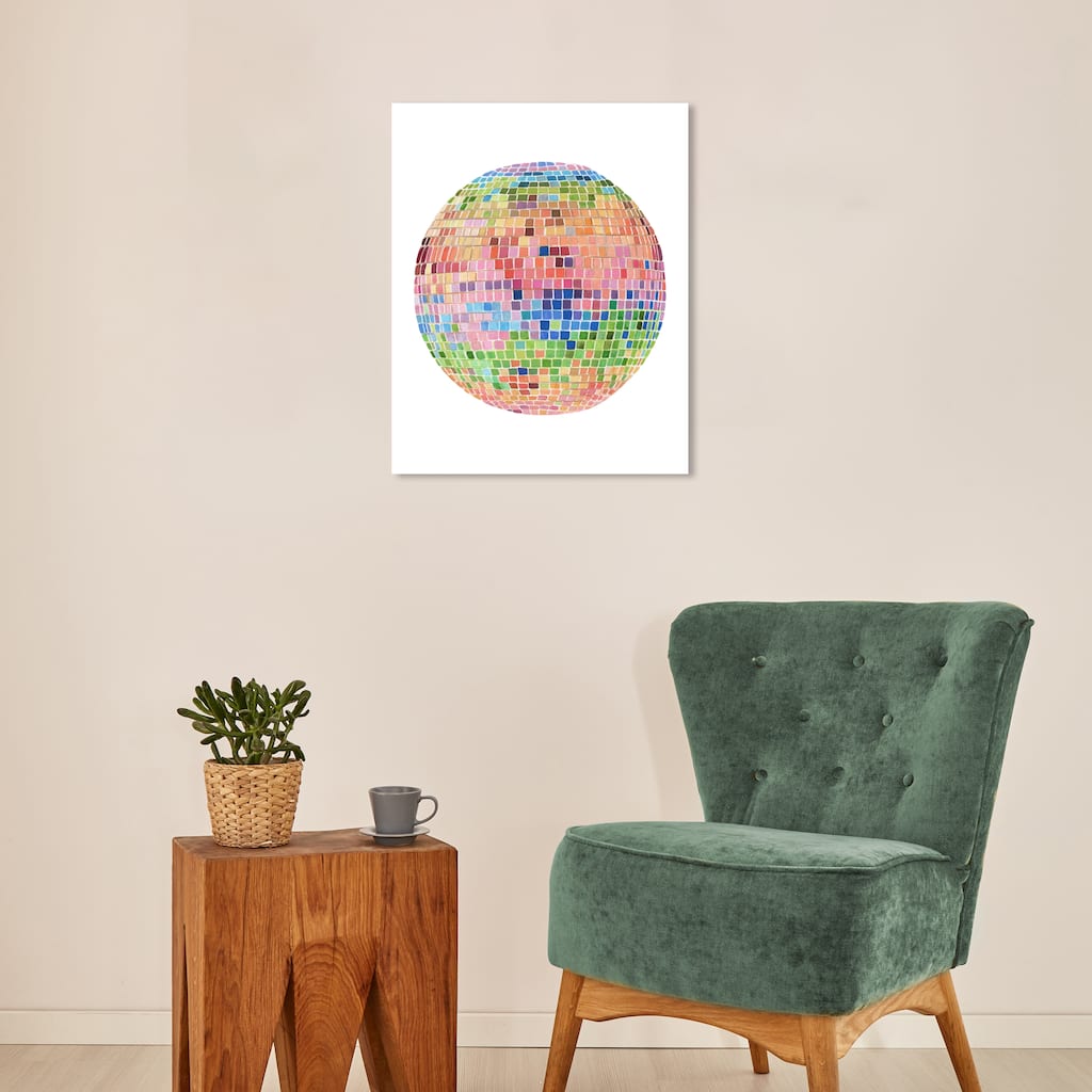 Wynwood Studio Abstract Disco Ball IV Pink and Modern & Contemporary Wall Art Canvas Print
