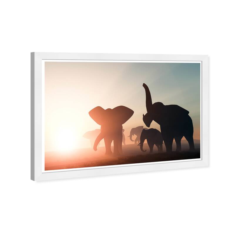 Wynwood Studio Prints Animals Together Stronger Orange and Modern & Contemporary Wall Art Canvas Print