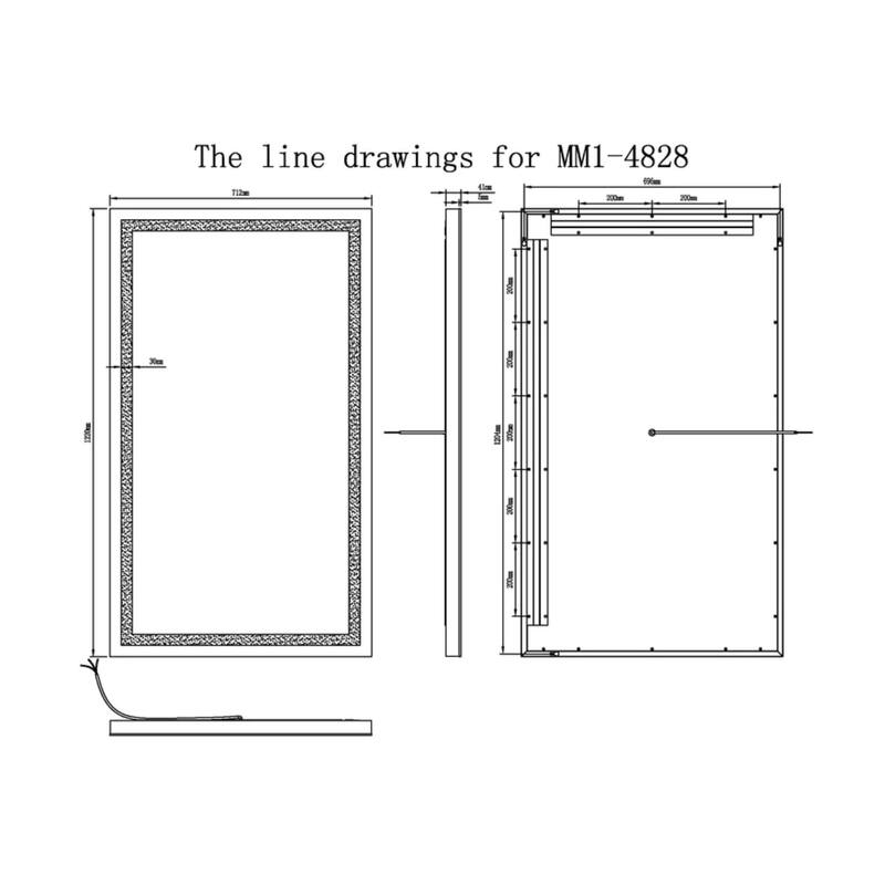 Modern Mirrors Aura Bathroom Mirror with LED Lights and Dimmer Switch