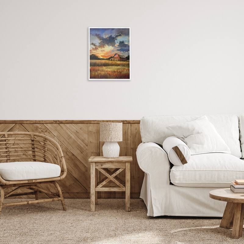 Stupell American Barn at Sunset Framed Giclee Art Design By Arlington Prints