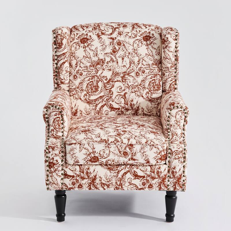 Wingback Accent Chair Nailhead Trim Living Room Reading Chair