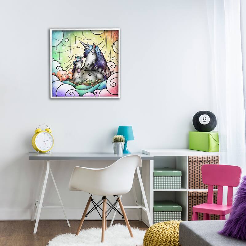 Stupell Deco Style Unicorns Framed Giclee Art Design By Mandie Manzano