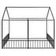 preview thumbnail 10 of 35, Metal Twin Size House Platform Bed with Two Shared Beds, Guardrails, Roof and Windows, Sturdy Frame, Black Finish