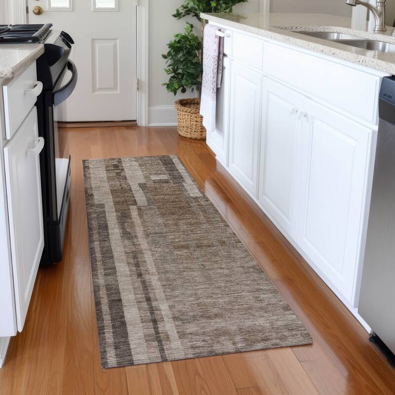 Premium Washable Super Soft Casual Contemporary Mayfield Rug - Brown - 2'3" x 7'6"