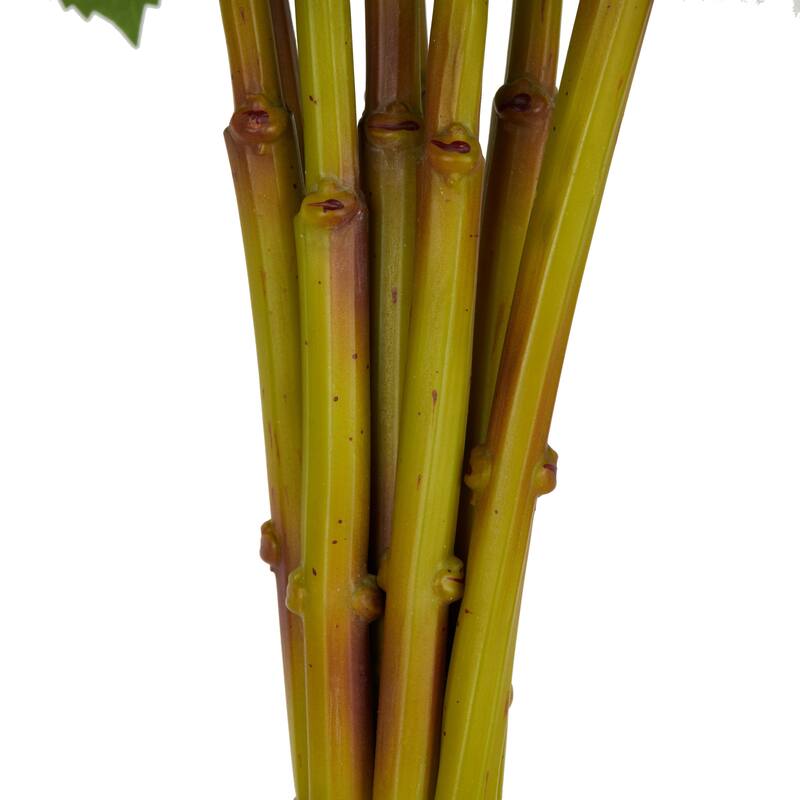 White Faux Foliage Tall Hydrangea Artificial Flower Stem (Set of 8)