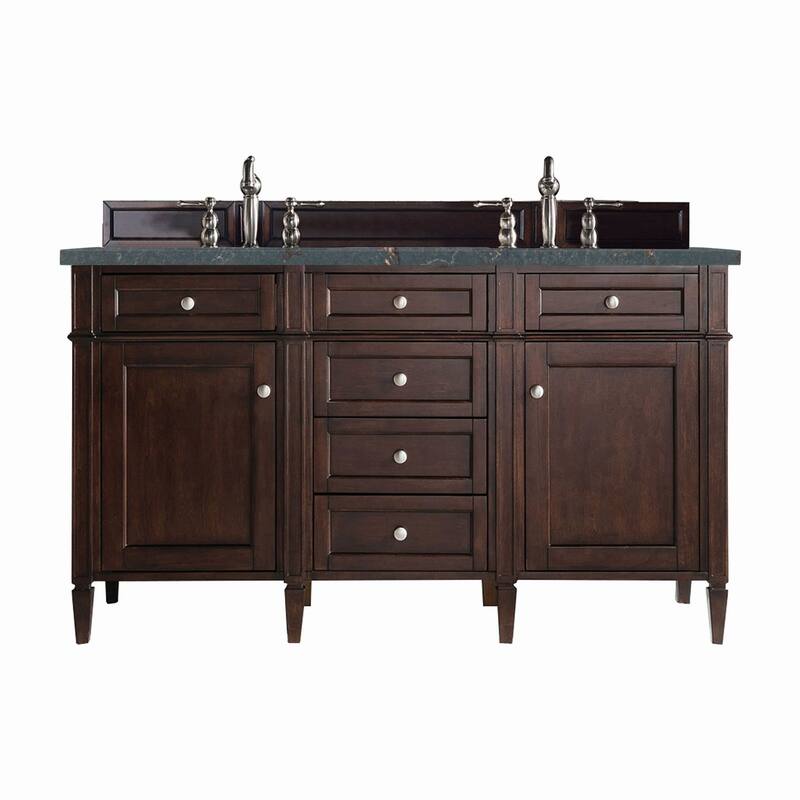James Martin Vanities 650-V60D-3PBL Brittany 60" Double Basin Poplar - Burnished Mahogany