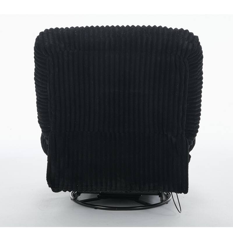Corduroy 360° Swivel Glider Rocker Recliner with Pillows