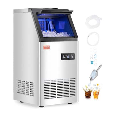 Freestanding Ice Maker 80LBS Per Day with Fast 15-Min Ice LED Panel and Quiet Compressor - 14.2 x 16.9 x 29.7 in