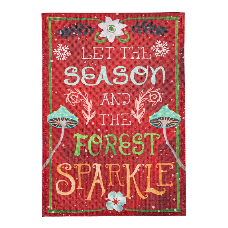 12.5 in. x 18 in. Santa's Forest of Wonder Reversible Burlap Garden Flag - Multicolor
