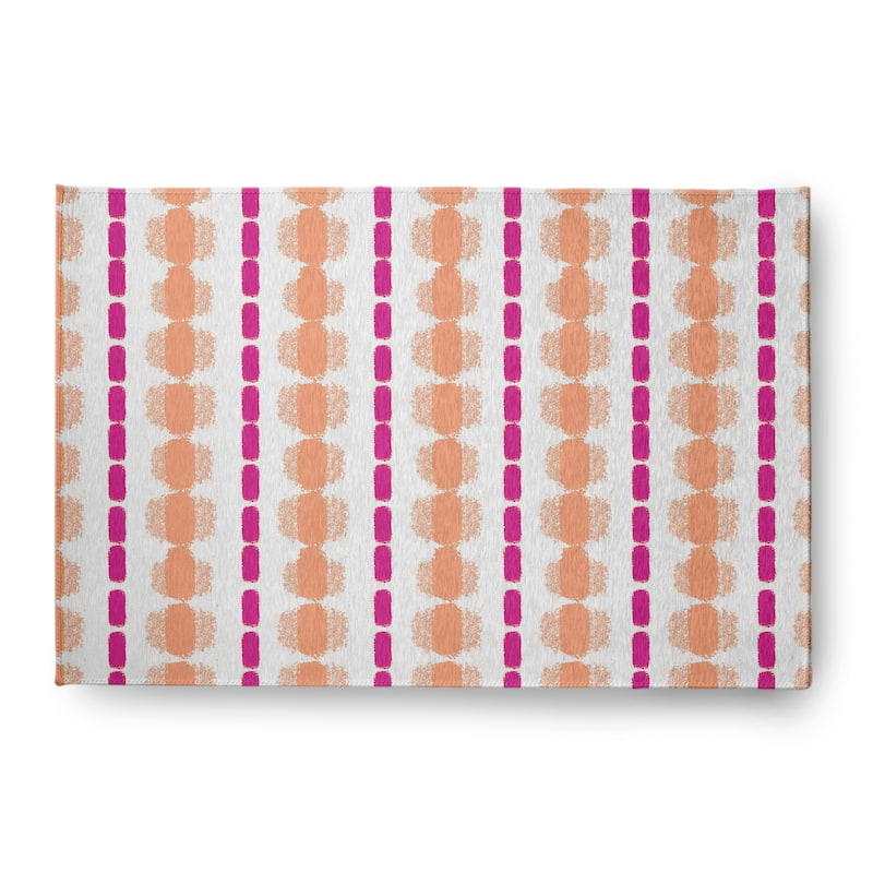 Watercolor Stripe Spring Chenille Rug - Orange-Orchid - 4' x 6'