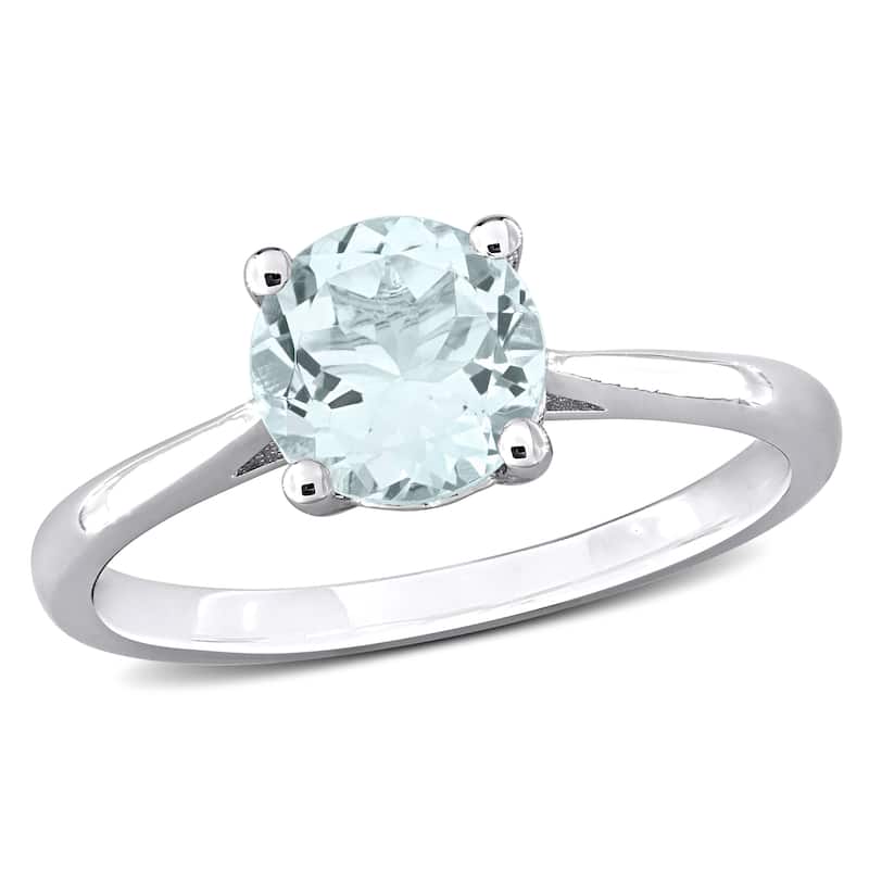 Miadora 1 1/7ct TGW Aquamarine Solitaire Ring Sterling Silver