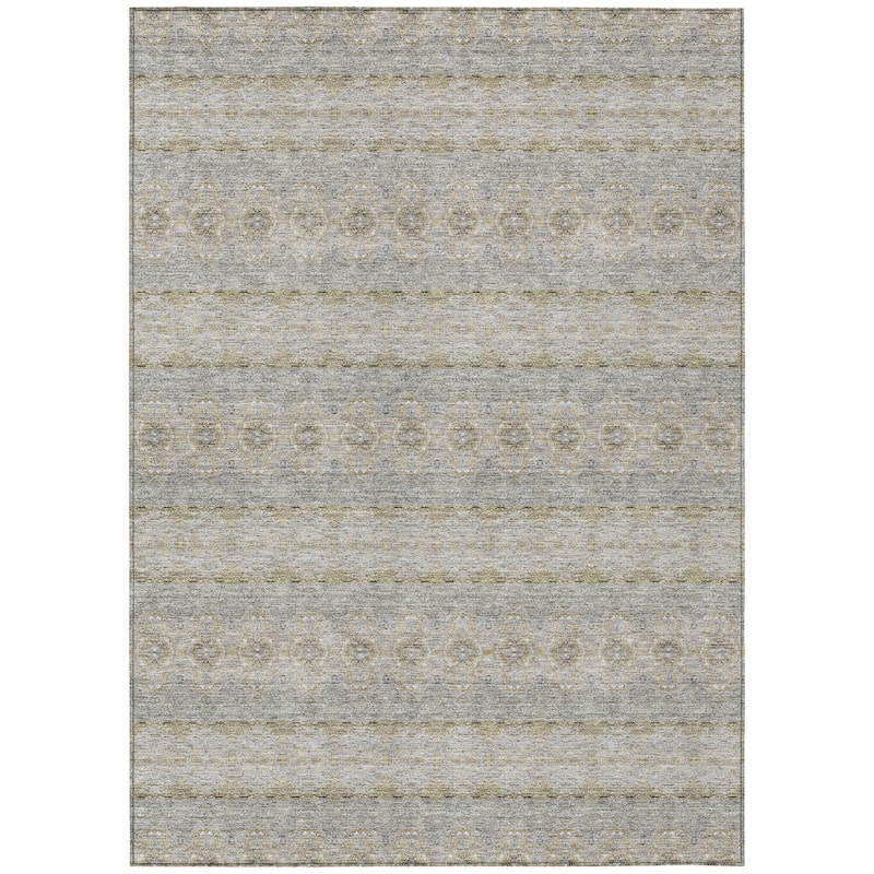 HomeRoots Floral Medallion Transitional Rectangle Outdoor Rug