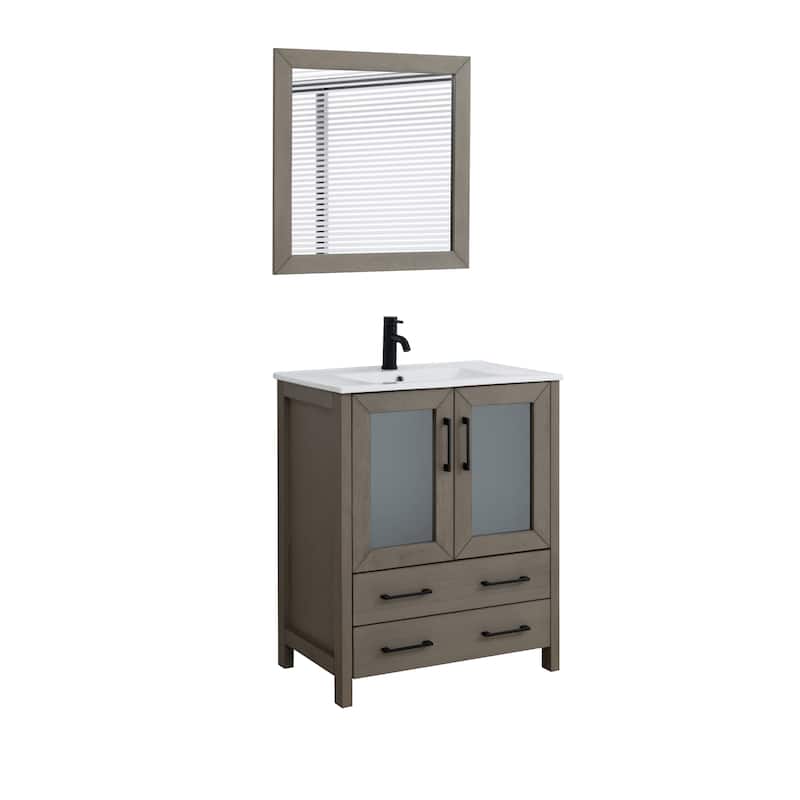 Vanity Art 30-in. Single-sink Bathroom Vanity w/ Wall Mirror - 29.1 W x 18.1 D x 35.8 H