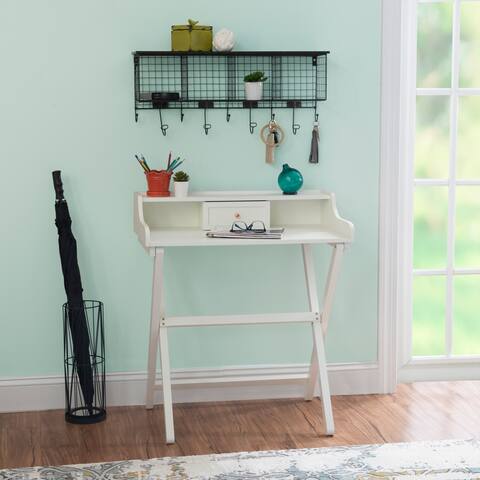 Clover White Solid Wood Folding Desk