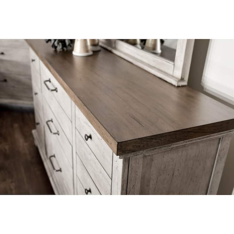 Steve Silver Overlook Two-tone Dresser and Mirror