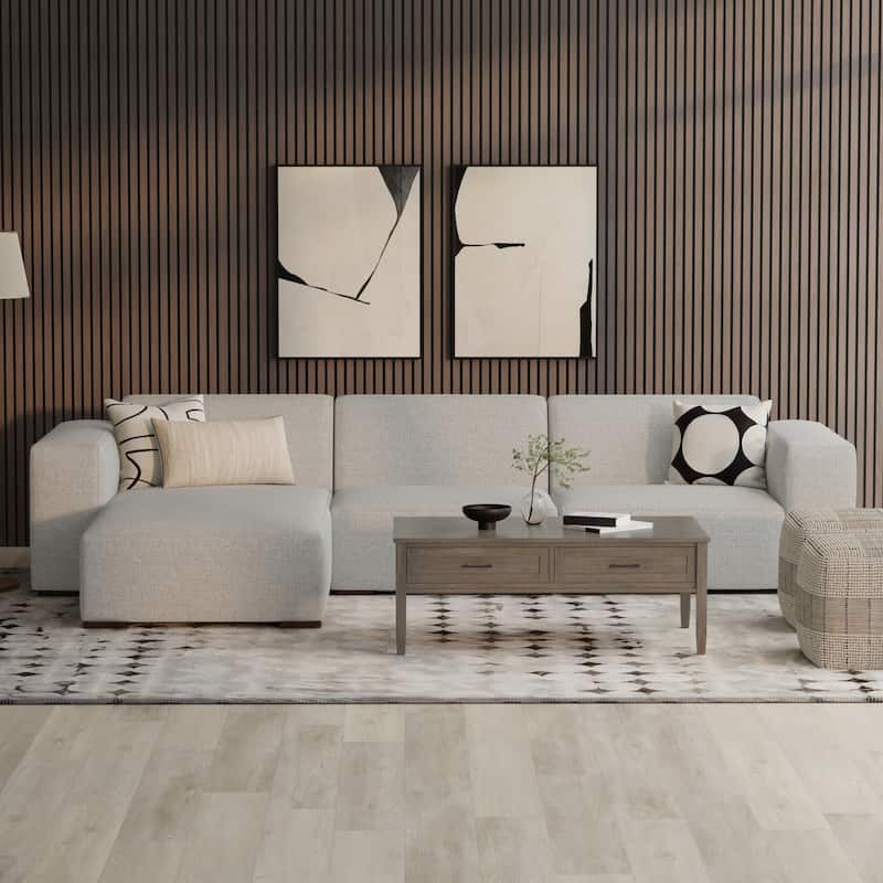 WyndenHall Biggs Center Armless Sofa Module - Pale Grey