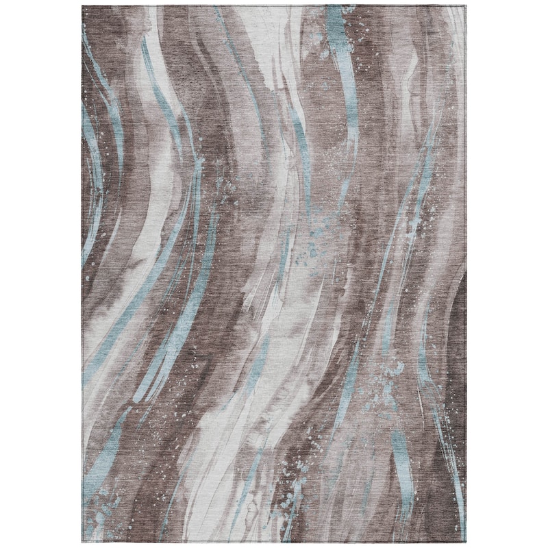 HomeRoots Abstract Transitional Rectangle Outdoor Rug